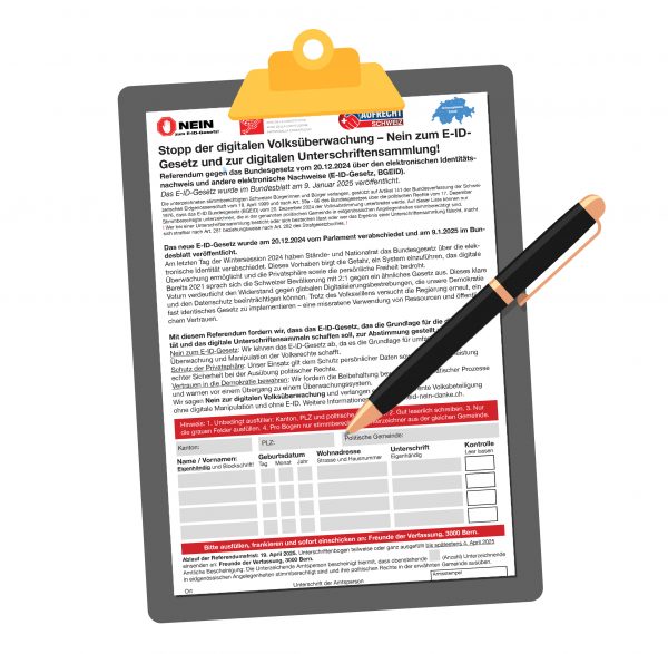 Sponsor sheet dispatch - NO to the E-ID law!